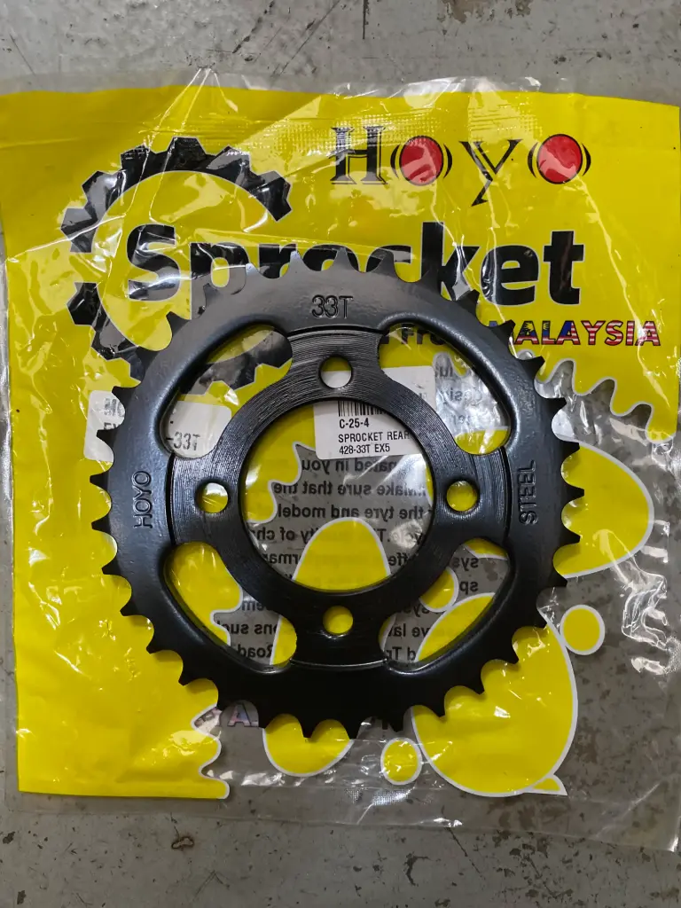 SPROCKET REAR EX5 (BLACK) 428 - 33T
