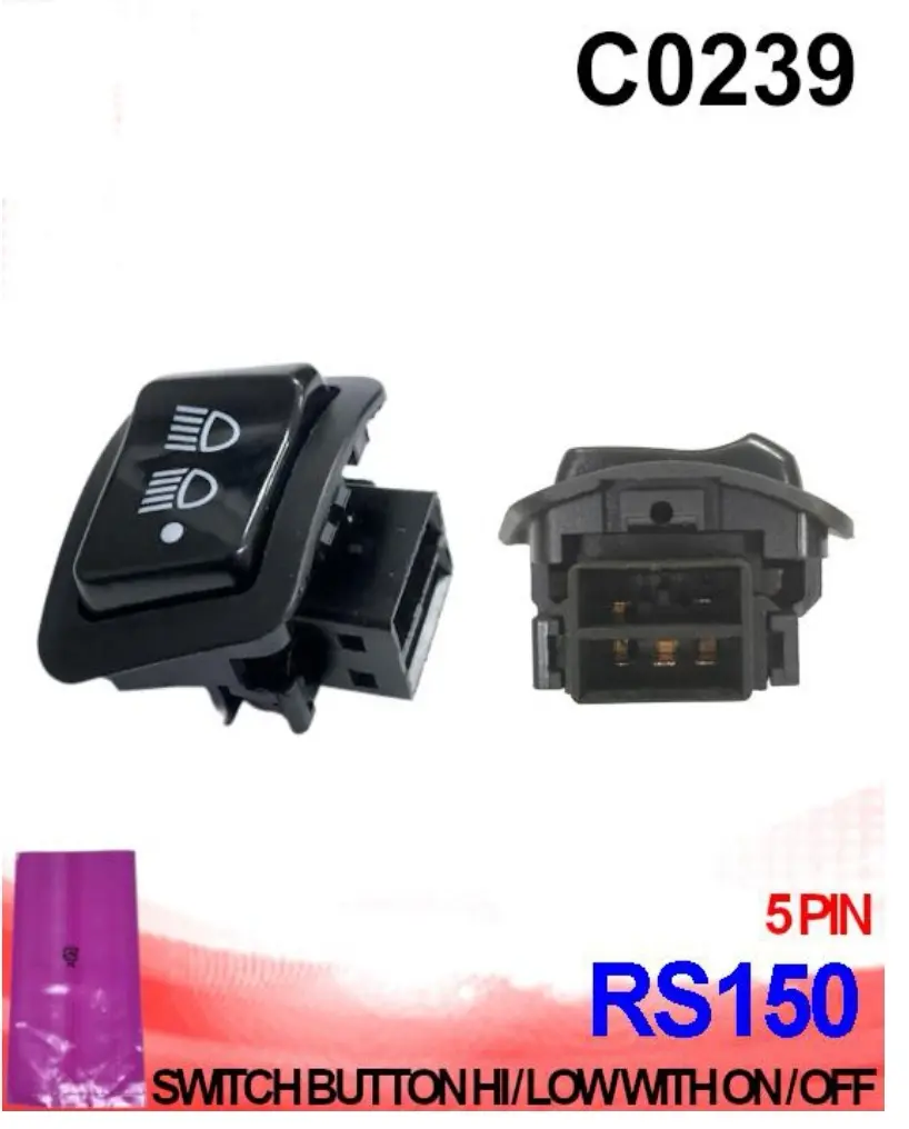 SWITCH BUTTON HI / LOW WITH ON / OFF - RS150/RSX150/W125 FI V2 (5 PIN) 